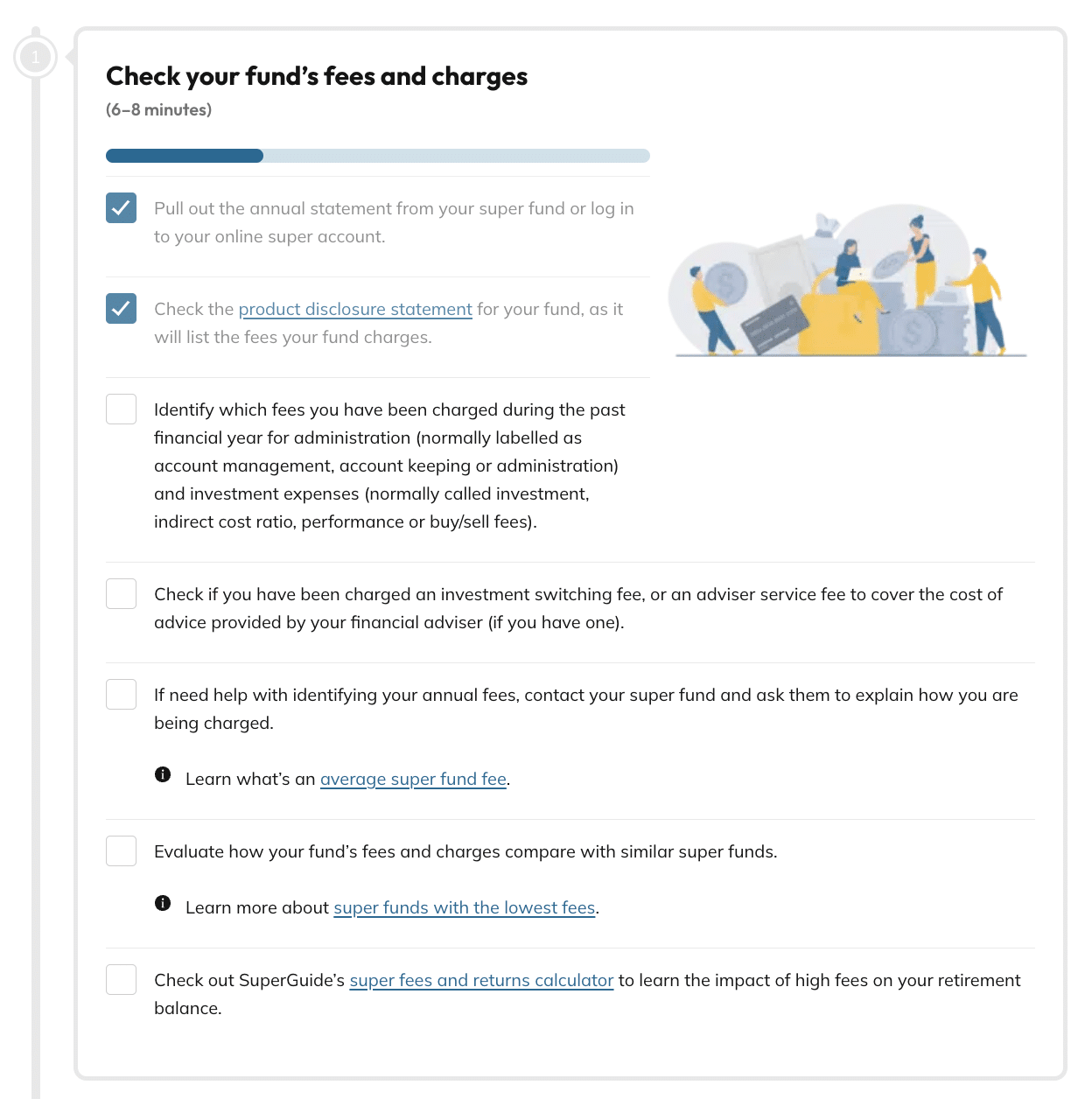 Screenshot of step-by-step guides