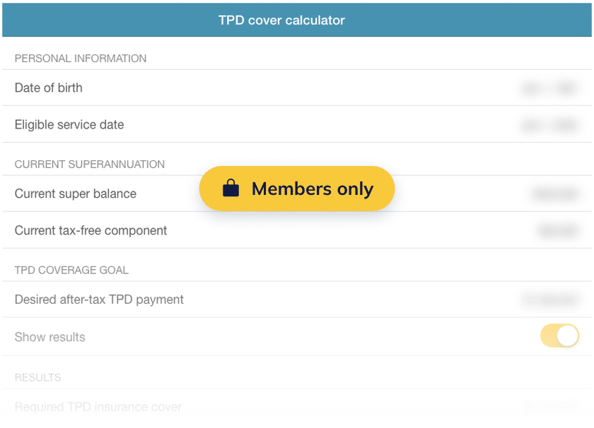 Preview of the SuperGuide TPD cover calculator, available to SuperGuide members